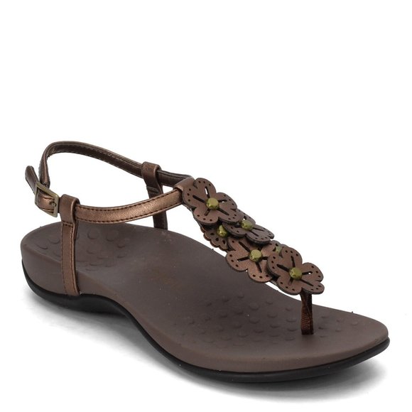 Vionic Shoes - Vionic Julie Floral Bronze Brown Comfort Thong Sandals Slingback Women's Size 11